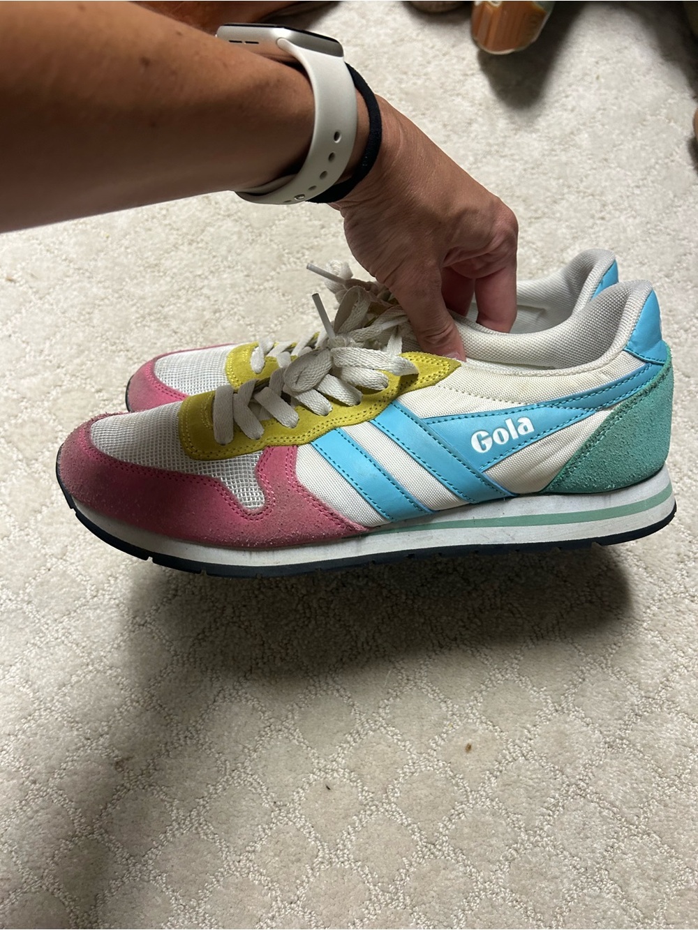 Gola Women's Pastel Multicolor Retro Sneakers - Pink, Blue, lime Yellow, White